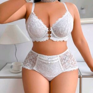 Ensemble Lingerie Dentelle Blanche – Soutien-gorge Armaturé & Culotte Taille Haute